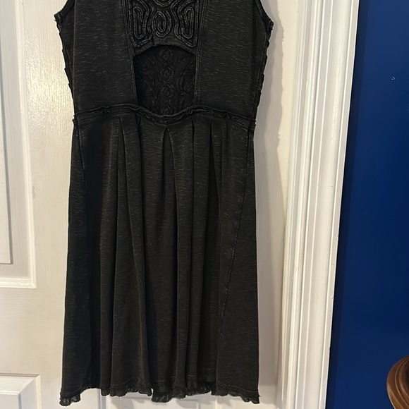 Women’s Free People Sassy Soutache Skater Grey Embellished Dress Size Medium - Picture 9 of 11